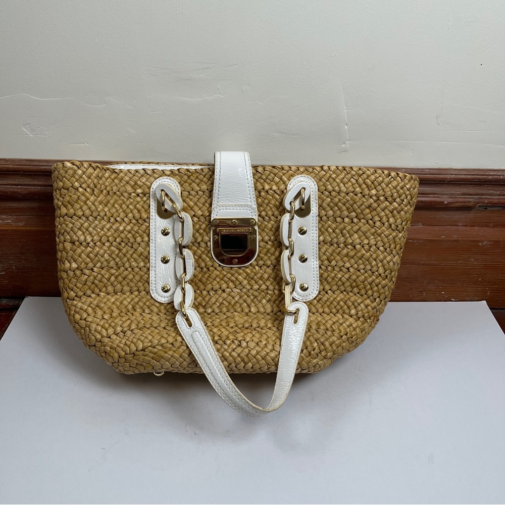 Like New Micheal Kor Santorini Straw Tote